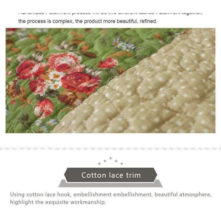 1 Stück Winter Sofa Bezug Baumwolle Grün Floral Gedruckt Hand Patchwork Steppdecke Sofa Matte Rutschfestes Zuhause Sofa Handtuch Heimtextilien