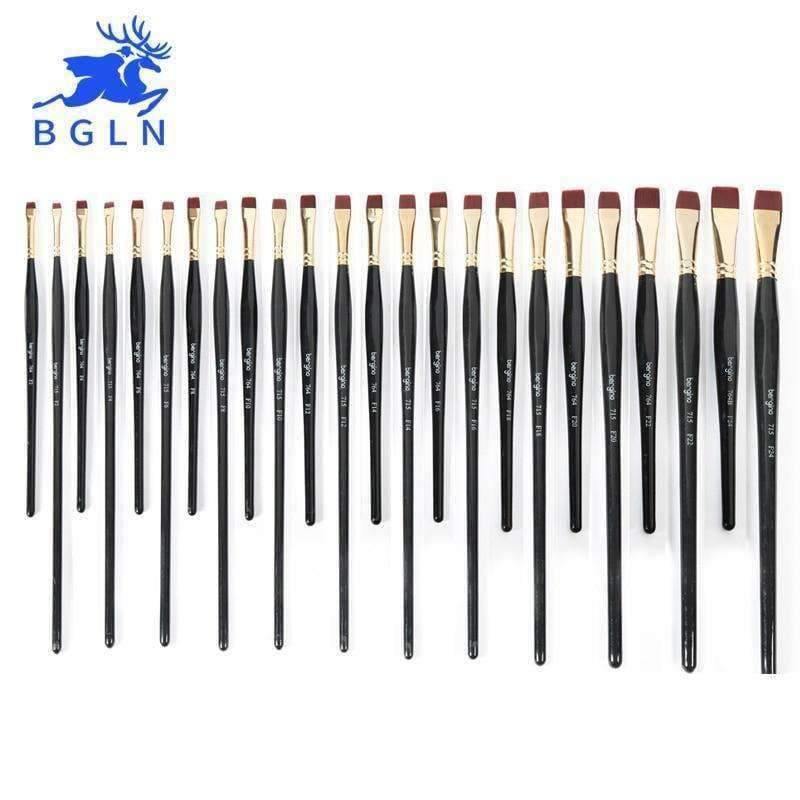 1 Stück Nylon Haar Flachpinsel Verschiedene Formen Aquarell Malpinsel Lange Griffe Öl Acrylmalerei Pinsel Kunstbedarf 715 764