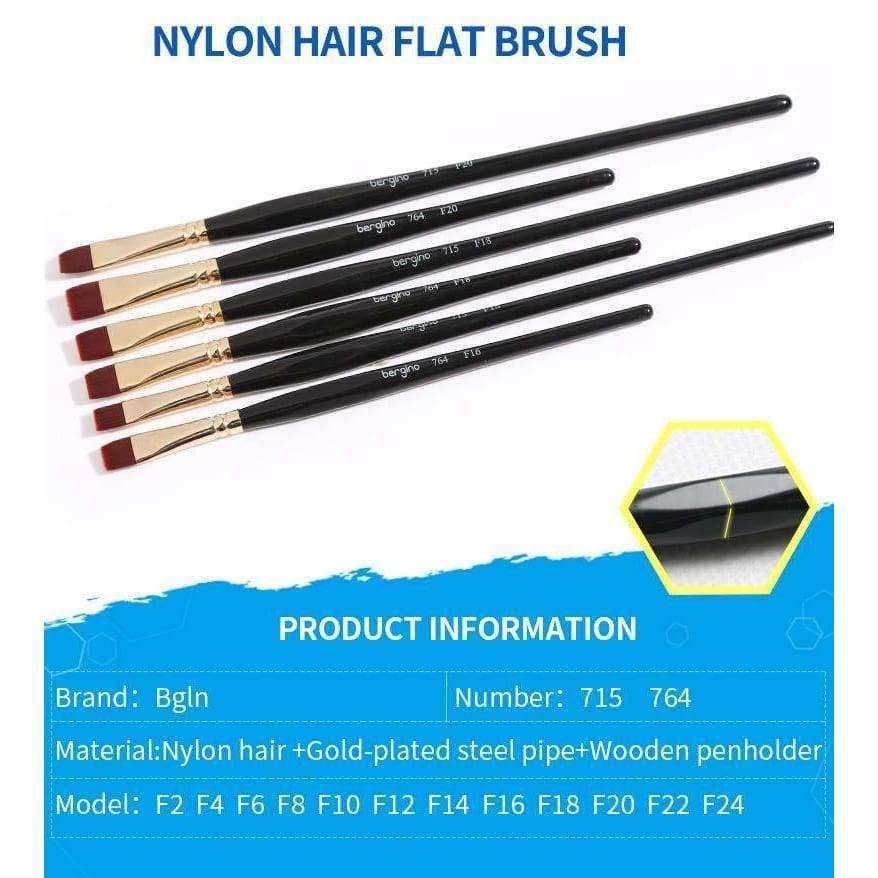 1 Stück Nylon Haar Flachpinsel Verschiedene Formen Aquarell Malpinsel Lange Griffe Öl Acrylmalerei Pinsel Kunstbedarf 715 764