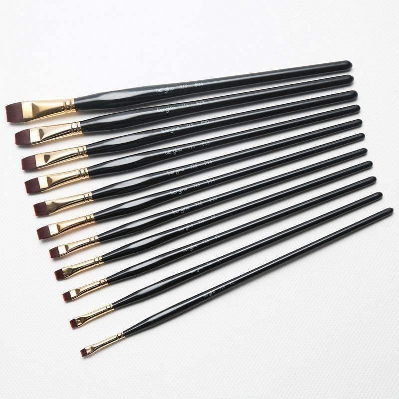 1 Stück Nylon Haar Flachpinsel Verschiedene Formen Aquarell Malpinsel Lange Griffe Öl Acrylmalerei Pinsel Kunstbedarf 715 764