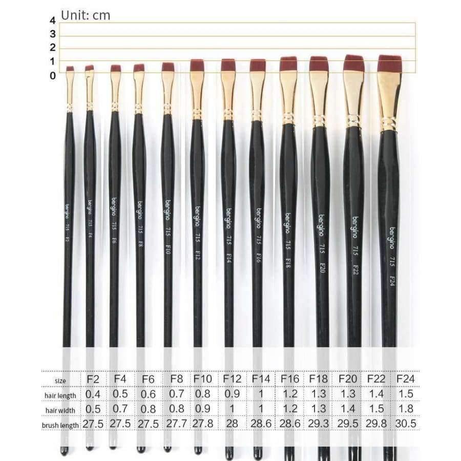 1 Stück Nylon Haar Flachpinsel Verschiedene Formen Aquarell Malpinsel Lange Griffe Öl Acrylmalerei Pinsel Kunstbedarf 715 764