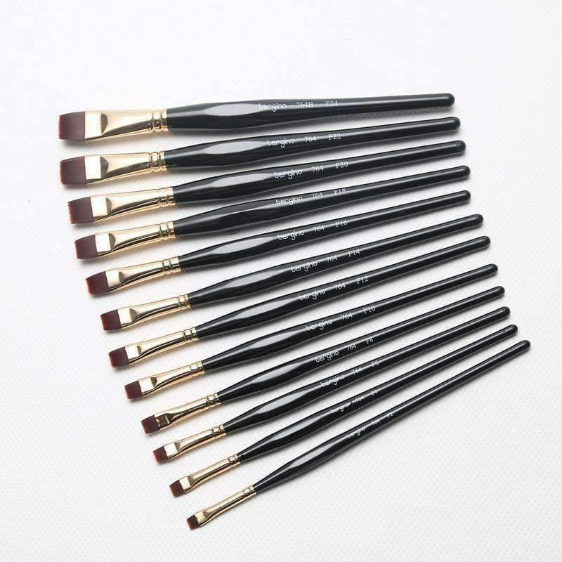 1 Stück Nylon Haar Flachpinsel Verschiedene Formen Aquarell Malpinsel Lange Griffe Öl Acrylmalerei Pinsel Kunstbedarf 715 764