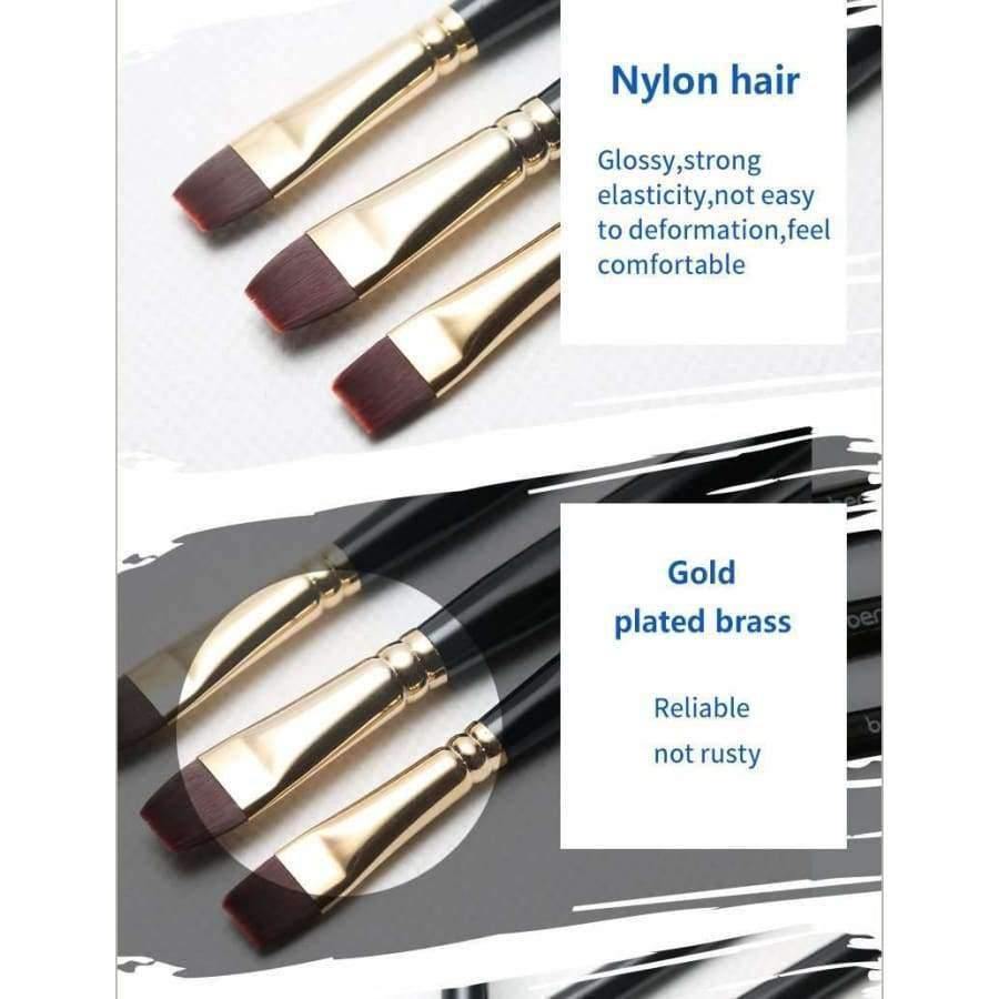 1 Stück Nylon Haar Flachpinsel Verschiedene Formen Aquarell Malpinsel Lange Griffe Öl Acrylmalerei Pinsel Kunstbedarf 715 764