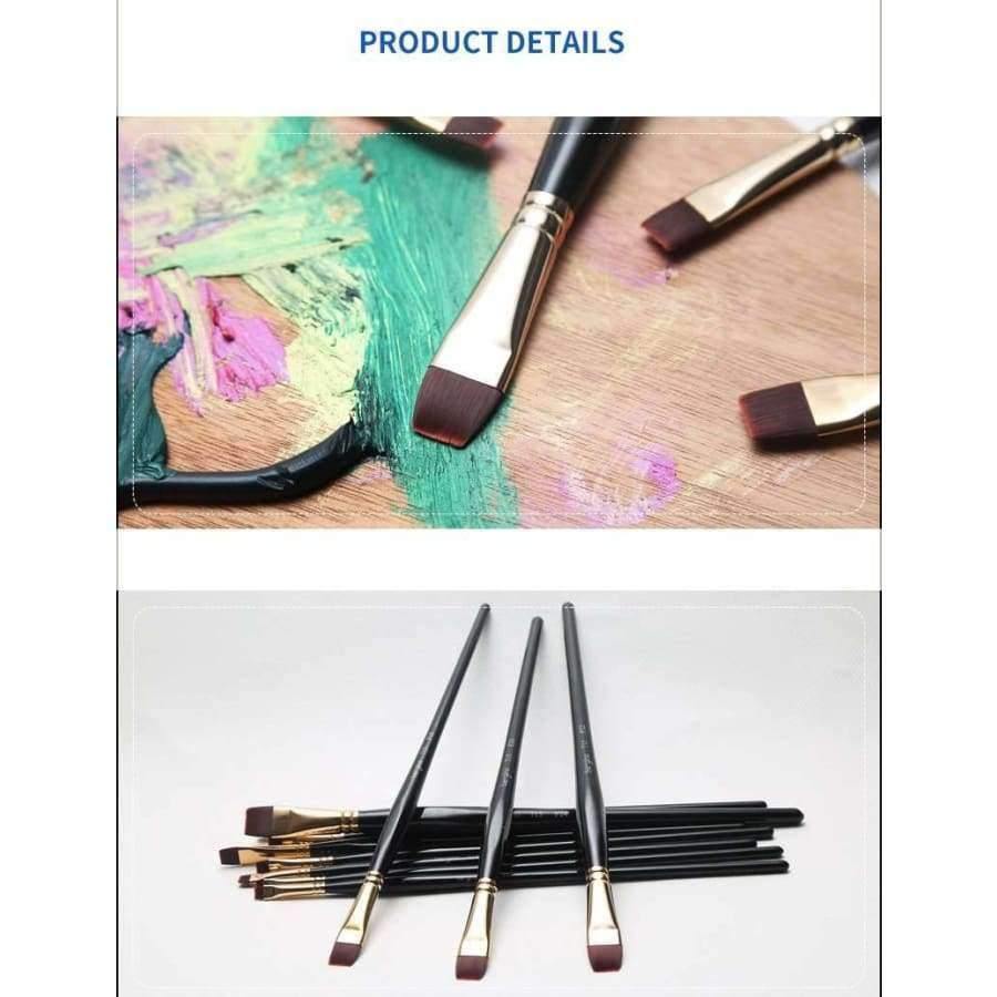 1 Stück Nylon Haar Flachpinsel Verschiedene Formen Aquarell Malpinsel Lange Griffe Öl Acrylmalerei Pinsel Kunstbedarf 715 764