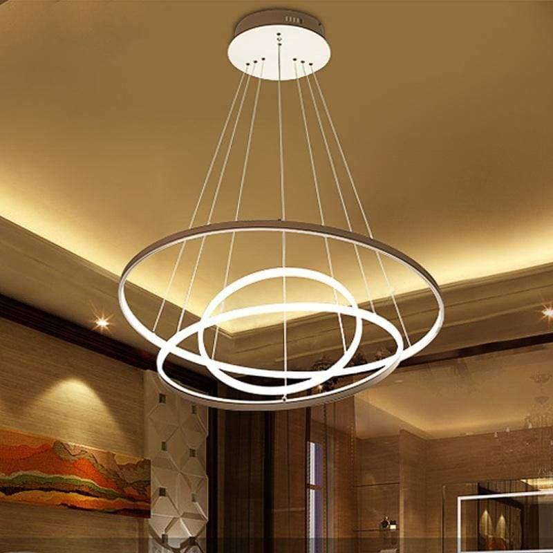 Dünn Abschnitt 3/2/1 Ring Aluminium LED Deckenleuchte Home Wohnzimmer Schlafzimmer Studienlampe Büro & Gewerbe Kronleuchter AC110-240V