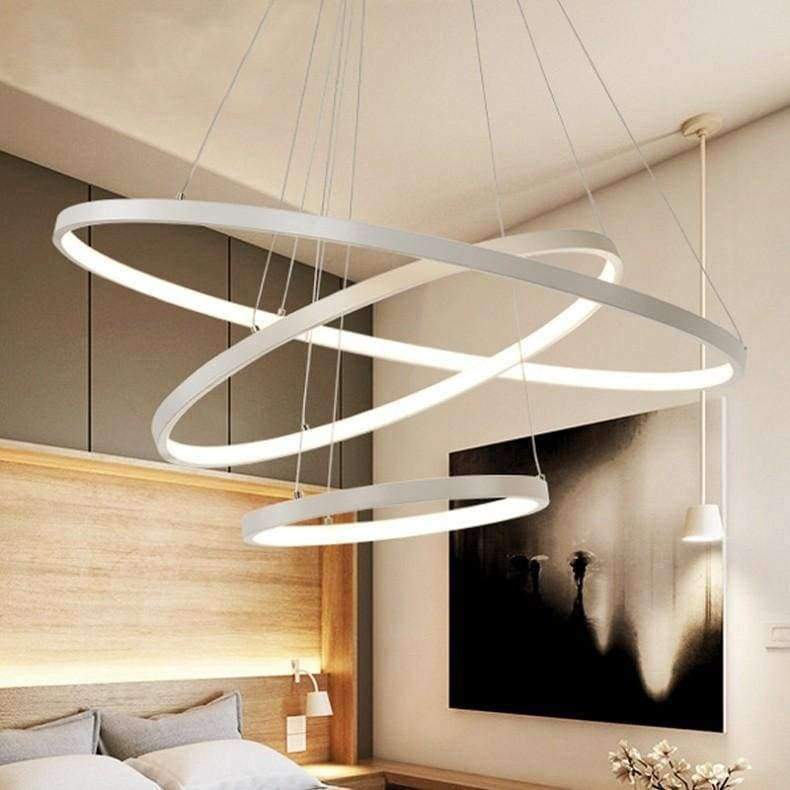 Dünn Abschnitt 3/2/1 Ring Aluminium LED Deckenleuchte Home Wohnzimmer Schlafzimmer Studienlampe Büro & Gewerbe Kronleuchter AC110-240V