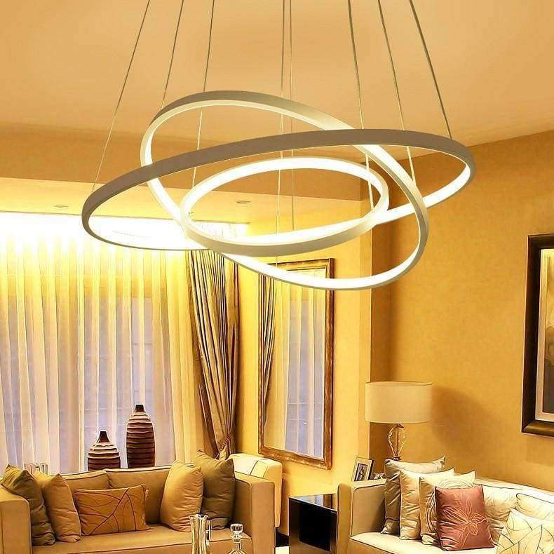 Dünn Abschnitt 3/2/1 Ring Aluminium LED Deckenleuchte Home Wohnzimmer Schlafzimmer Studienlampe Büro & Gewerbe Kronleuchter AC110-240V