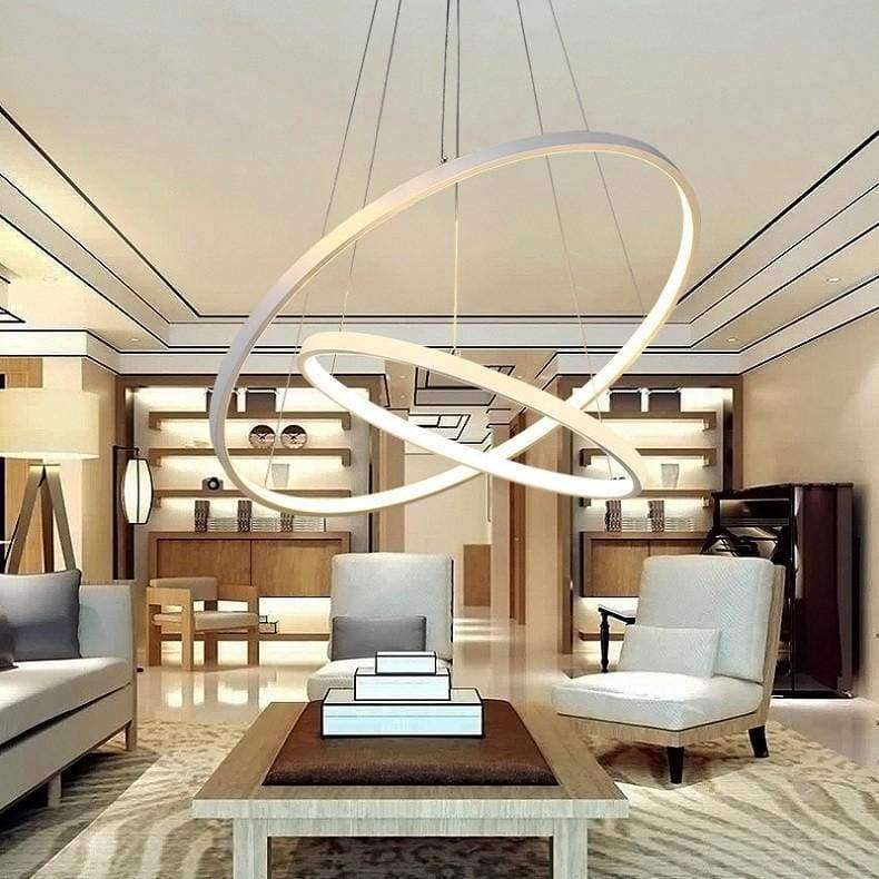 Dünn Abschnitt 3/2/1 Ring Aluminium LED Deckenleuchte Home Wohnzimmer Schlafzimmer Studienlampe Büro & Gewerbe Kronleuchter AC110-240V
