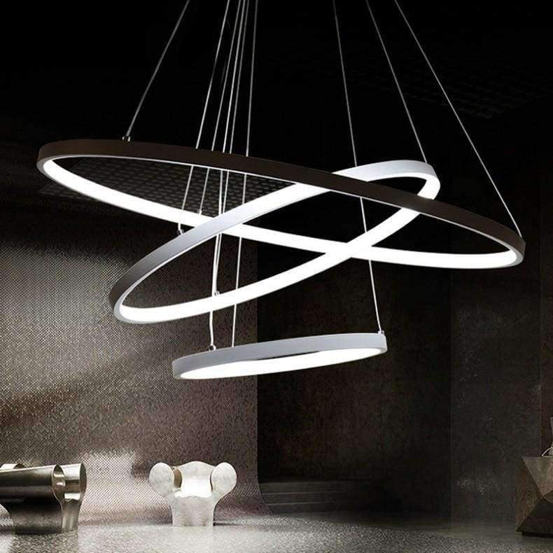 Dünn Abschnitt 3/2/1 Ring Aluminium LED Deckenleuchte Home Wohnzimmer Schlafzimmer Studienlampe Büro & Gewerbe Kronleuchter AC110-240V