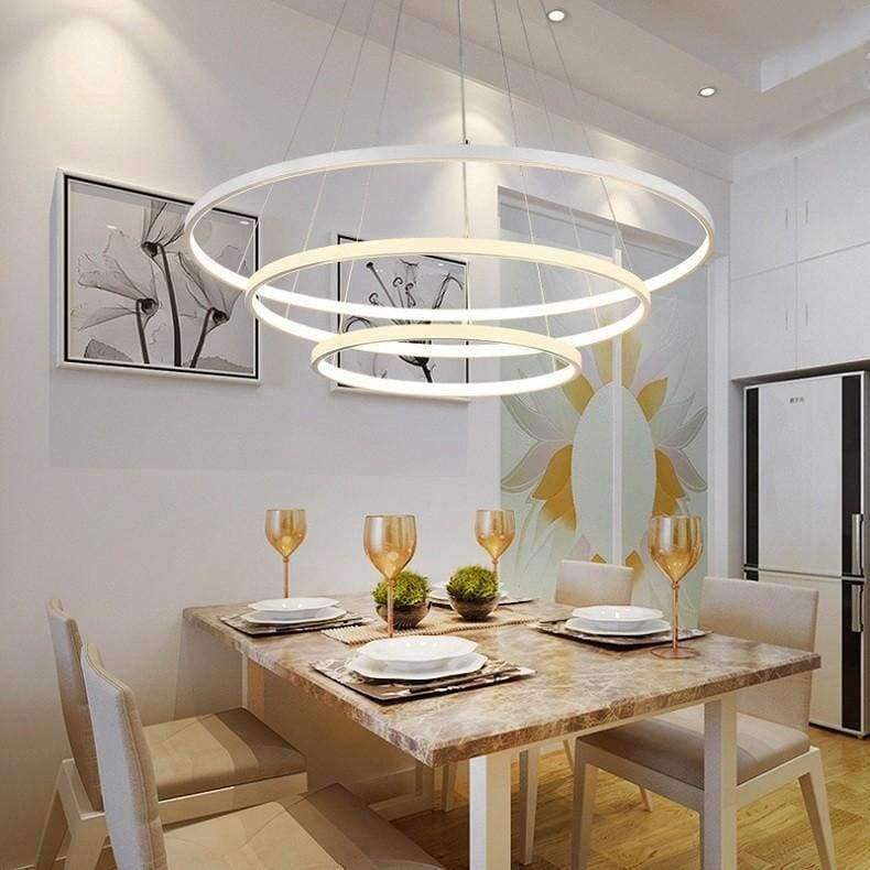 Dünn Abschnitt 3/2/1 Ring Aluminium LED Deckenleuchte Home Wohnzimmer Schlafzimmer Studienlampe Büro & Gewerbe Kronleuchter AC110-240V