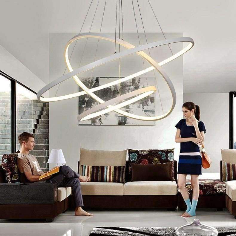 Dünn Abschnitt 3/2/1 Ring Aluminium LED Deckenleuchte Home Wohnzimmer Schlafzimmer Studienlampe Büro & Gewerbe Kronleuchter AC110-240V