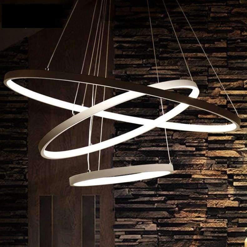 Dünn Abschnitt 3/2/1 Ring Aluminium LED Deckenleuchte Home Wohnzimmer Schlafzimmer Studienlampe Büro & Gewerbe Kronleuchter AC110-240V