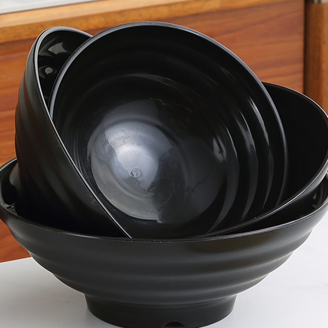 1 Set Ramen Schüssel Set mit Essstäbchen Löffel Teller, asiatische schwarze Schalen für Suppe, Reisnudeln, Ramen, Instantnudeln, für Zuhause Küche Restaurant Hotel, Küchenbedarf, Geschirr Zubehör