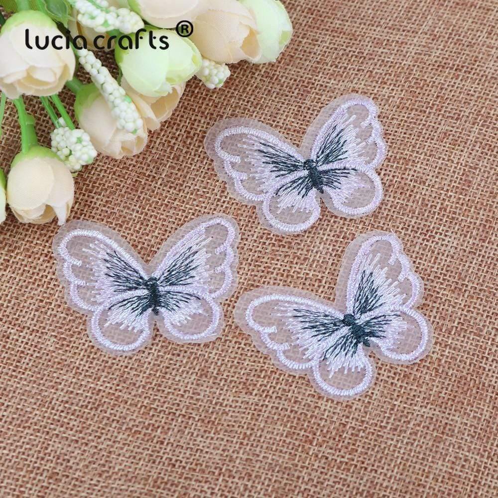 10/12 pieces   Lace Butterfly  Multicolor Fabric Embroidery Patch  Sew On Polyester DIY Patch  L0919