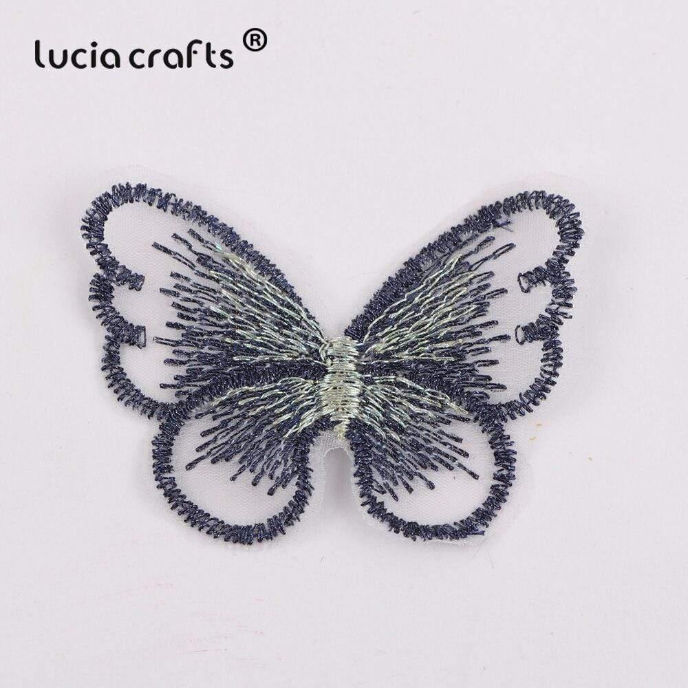 10/12 pieces   Lace Butterfly  Multicolor Fabric Embroidery Patch  Sew On Polyester DIY Patch  L0919