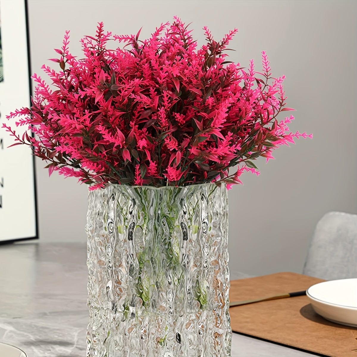 10 Bündel Künstliche Lavendelblumen Außen UV-beständige Fake Blumen Kein Verblassen Falsche Plastikpflanzen Garten Veranda Fensterbank Dekoration Innen Außen Hängender Pflanzer Zuhause Küche Büro Hochzeit Garten Dekor