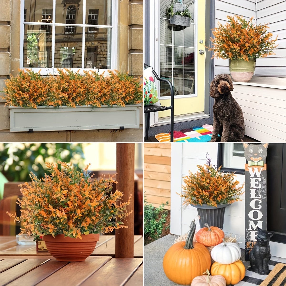 10 Bündel Künstliche Lavendelblumen Außen UV-beständige Fake Blumen Kein Verblassen Falsche Plastikpflanzen Garten Veranda Fensterbank Dekoration Innen Außen Hängender Pflanzer Zuhause Küche Büro Hochzeit Garten Dekor