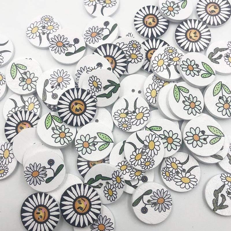 50/100 pieces mixed style wooden buttons suitable for sewing scrapbooking decoration 20mm W477