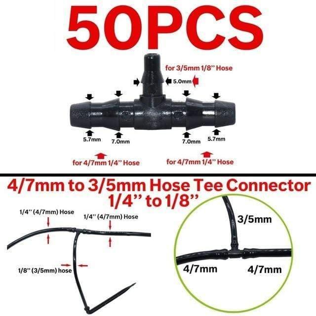 50PCS Bogenpfeil Tropfer Mikro-Tropfbewässerung Kit Emitter für 3/5mm Schlauch Gartenbewässerung sparen Mikro-Tropfer Gewächshaus