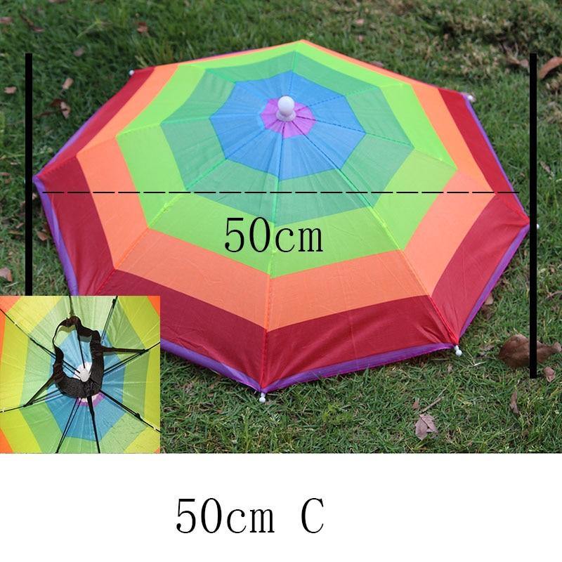 8 Bone 50 CM Anglerkappe Regenschirm Frauen UV Sonnenschein und Regen Regenschirm für Frauen winddicht Kopf Regenschirme Kappen YS0018