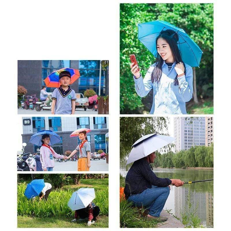 8 Bone 50 CM Anglerkappe Regenschirm Frauen UV Sonnenschein und Regen Regenschirm für Frauen winddicht Kopf Regenschirme Kappen YS0018