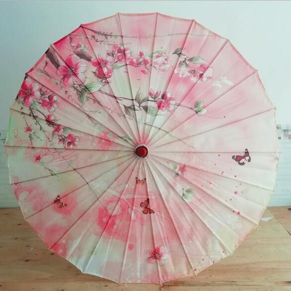 Seiden Damen Regenschirm Japanische Kirschblüten Seide Antiker Tanz Regenschirm Dekorativ Regenschirm Chinesischer Stil Ölpapier Regenschirm