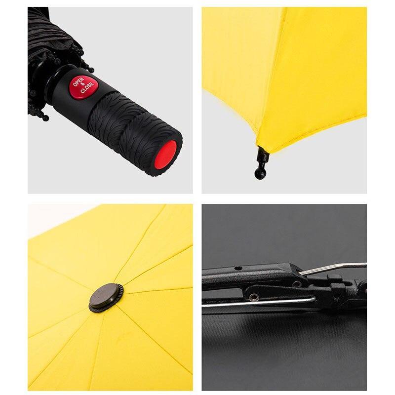 Automatischer Business-Regenschirm Drei faltender Männer Frauen Sonnenschirm Regen Frauen Winddichter Luxus-Regenschirm Männer