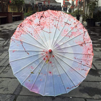 Seiden Damen Regenschirm Japanische Kirschblüten Seide Antiker Tanz Regenschirm Dekorativ Regenschirm Chinesischer Stil Ölpapier Regenschirm
