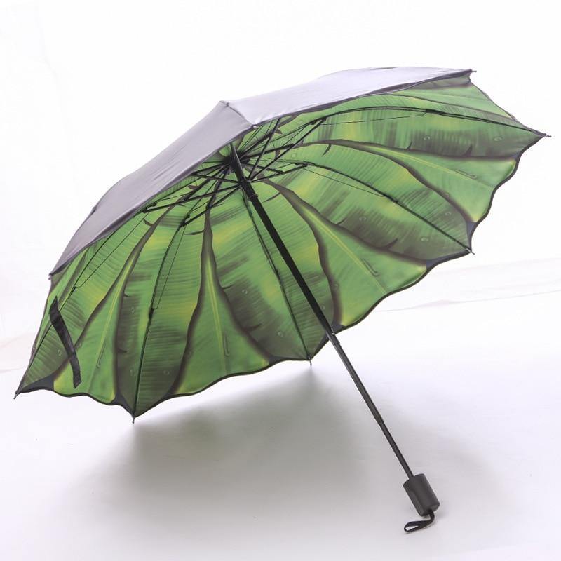Fashion Bananenblatt Regenschirm Regen Frauen UV-Schutz Blatt Regenschirm für Männer Frauen winddichte faltbare Schirme Damen YS727