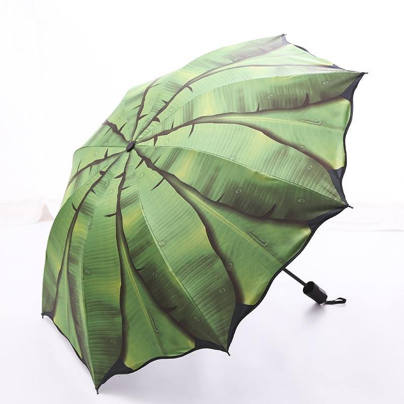Fashion Bananenblatt Regenschirm Regen Frauen UV-Schutz Blatt Regenschirm für Männer Frauen winddichte faltbare Schirme Damen YS727