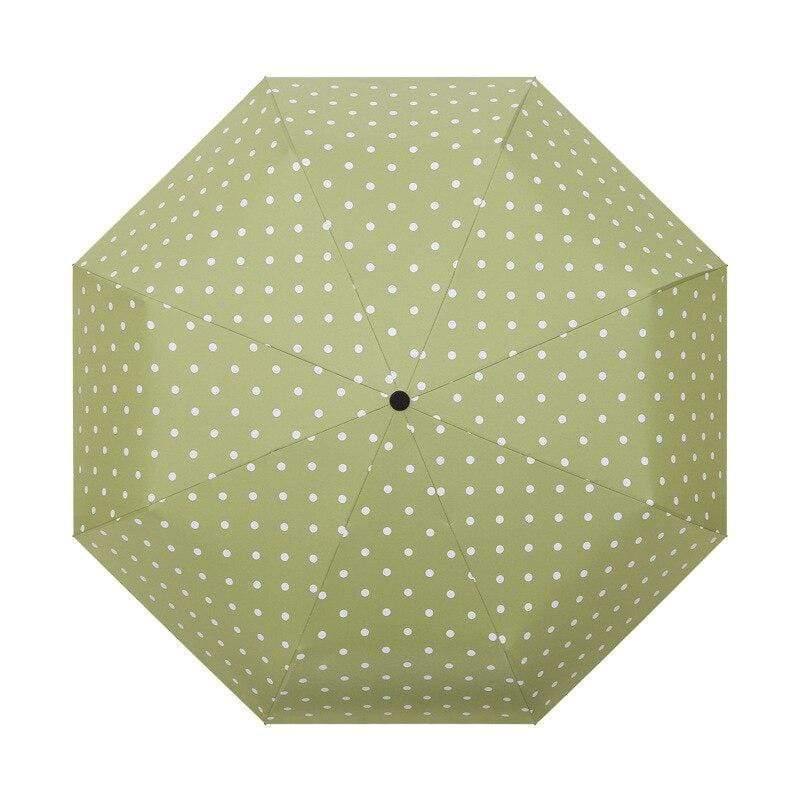 Faltende schwarze Punkt-Regenschirme Charms Regen UV runder Punkt-Regenschirm für Frauen winddichte Regenschirme YS200056