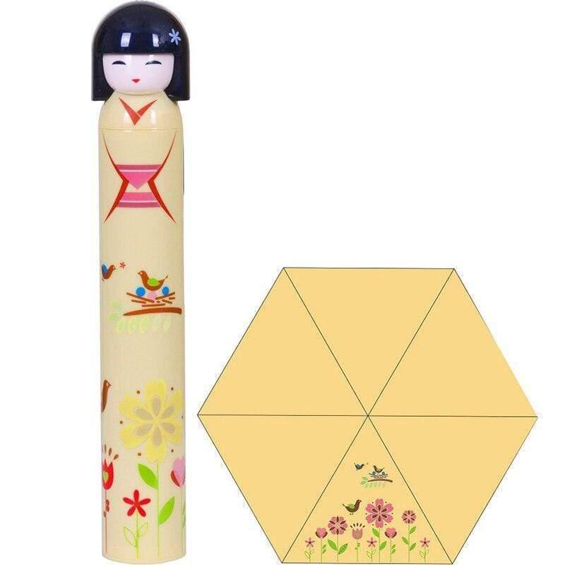 Japanische Kimono Puppe Faltbare Weinflasche Regenschirm Kreativer UV Mini Regenschirm für Damen Designer Geschenke Schirme YS396