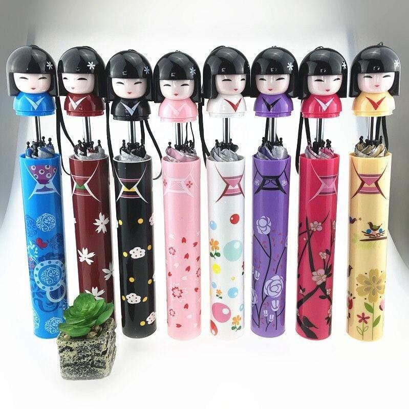 Japanische Kimono Puppe Faltbare Weinflasche Regenschirm Kreativer UV Mini Regenschirm für Damen Designer Geschenke Schirme YS396