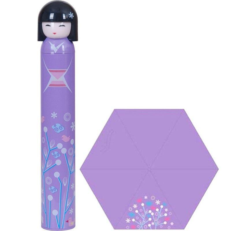 Japanische Kimono Puppe Faltbare Weinflasche Regenschirm Kreativer UV Mini Regenschirm für Damen Designer Geschenke Schirme YS396