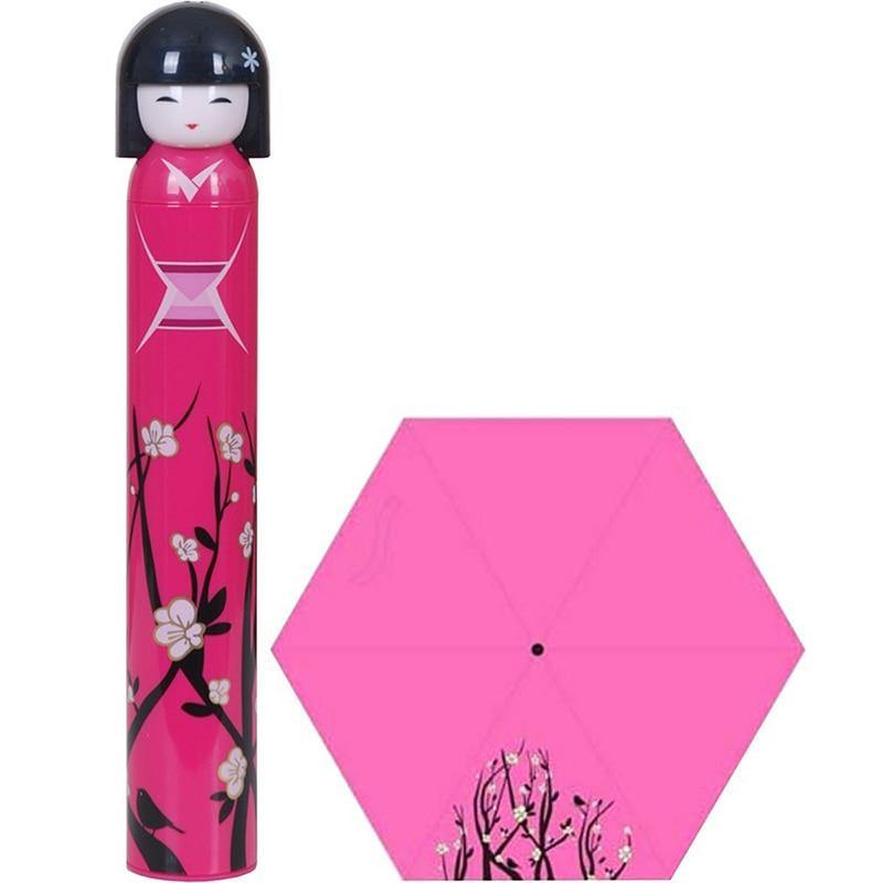 Japanische Kimono Puppe Faltbare Weinflasche Regenschirm Kreativer UV Mini Regenschirm für Damen Designer Geschenke Schirme YS396