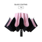 Regenschirm Frauen Regenfest Winddicht Reflektierender Regenschirm Regen Frauen Anti-UV Regenschirme Pink Drei-Faltende Automatische Regenschirme