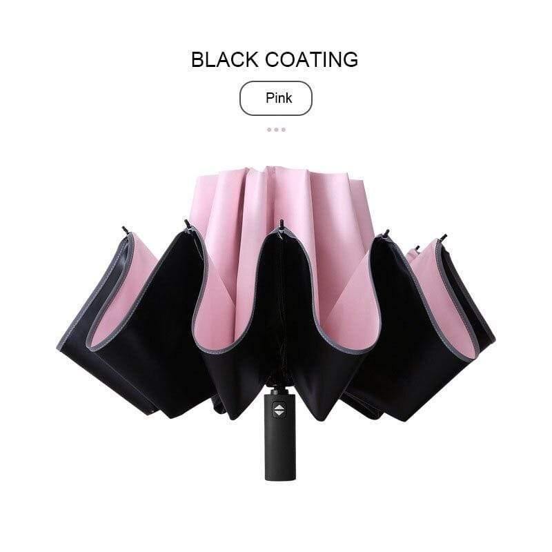 Regenschirm Frauen Regenfest Winddicht Reflektierender Regenschirm Regen Frauen Anti-UV Regenschirme Pink Drei-Faltende Automatische Regenschirme