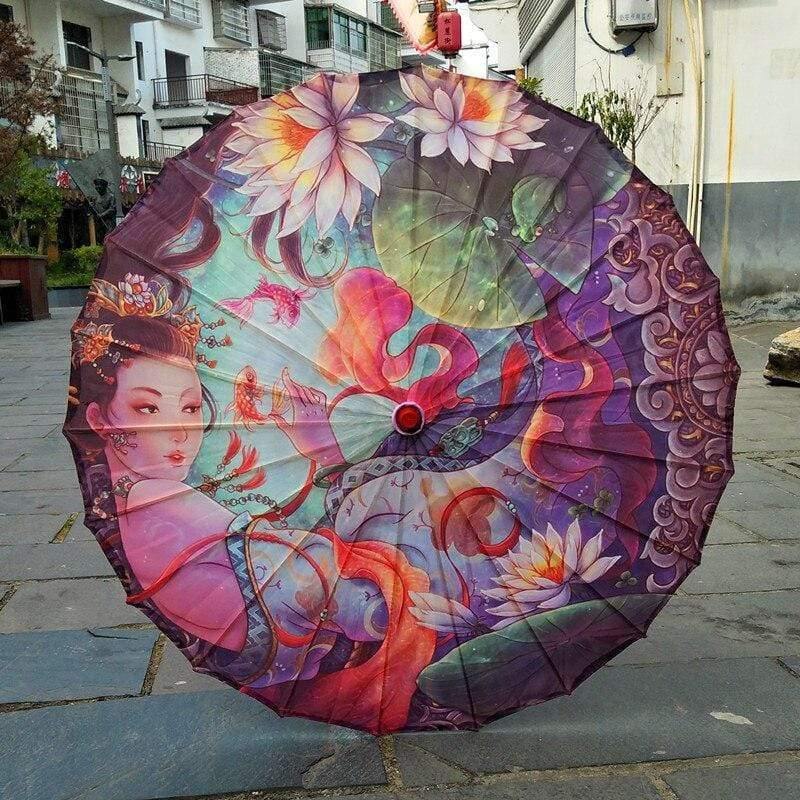 Seiden Damen Regenschirm Japanische Kirschblüten Seide Antiker Tanz Regenschirm Dekorativ Regenschirm Chinesischer Stil Ölpapier Regenschirm