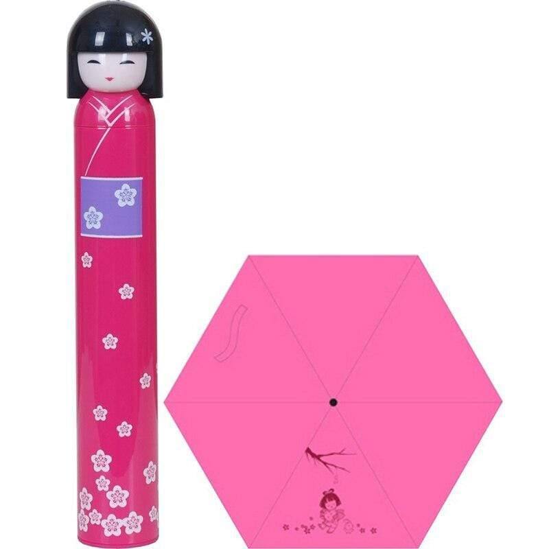 Japanische Kimono Puppe Faltbare Weinflasche Regenschirm Kreativer UV Mini Regenschirm für Damen Designer Geschenke Schirme YS396