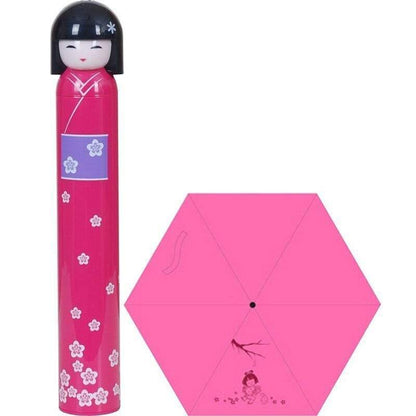 Japanische Kimono Puppe Faltbare Weinflasche Regenschirm Kreativer UV Mini Regenschirm für Damen Designer Geschenke Schirme YS396