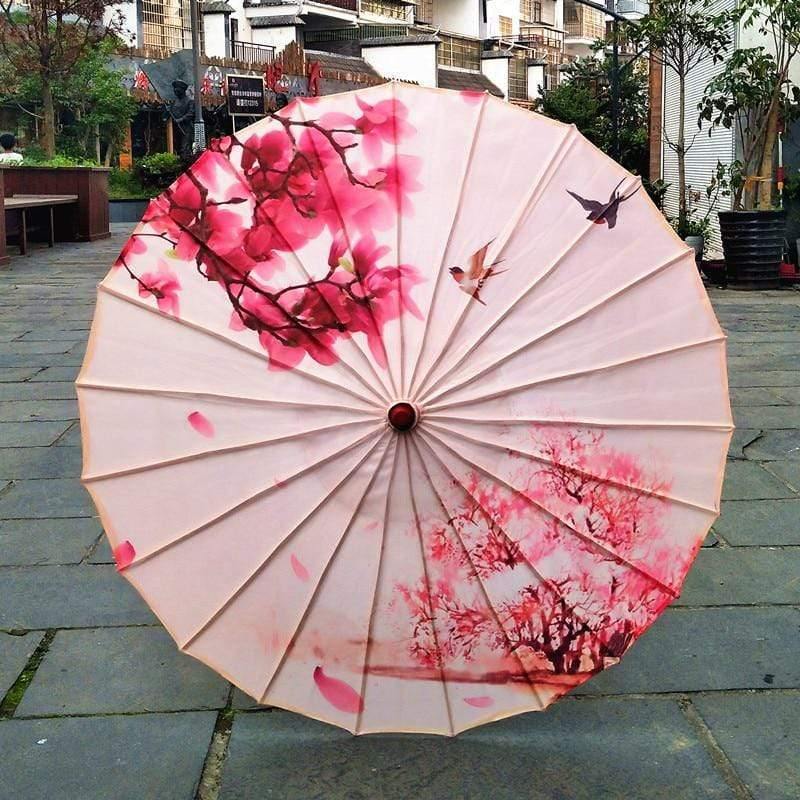 Seiden Damen Regenschirm Japanische Kirschblüten Seide Antiker Tanz Regenschirm Dekorativ Regenschirm Chinesischer Stil Ölpapier Regenschirm
