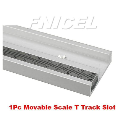 400-800mm Aluminum alloy T-slot rail with scale and miter stop movable scale T-slots milling table saw station woodworking DIY