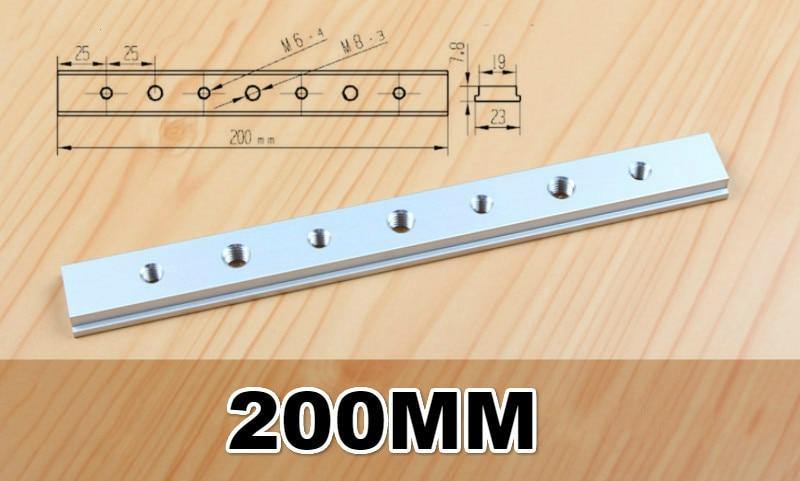 Aluminium T-slot rail M6 M8 sliding plate for T-slot T-rail miter track fixing slot woodworking tool router table tools