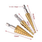 3-piece HSS steel titanium step drill bit tool set 3-12 4-12 4-20 4-32mm step cone cut woodworking wood metal drill case