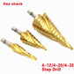 3-piece HSS steel titanium step drill bit tool set 3-12 4-12 4-20 4-32mm step cone cut woodworking wood metal drill case