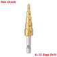 3-piece HSS steel titanium step drill bit tool set 3-12 4-12 4-20 4-32mm step cone cut woodworking wood metal drill case