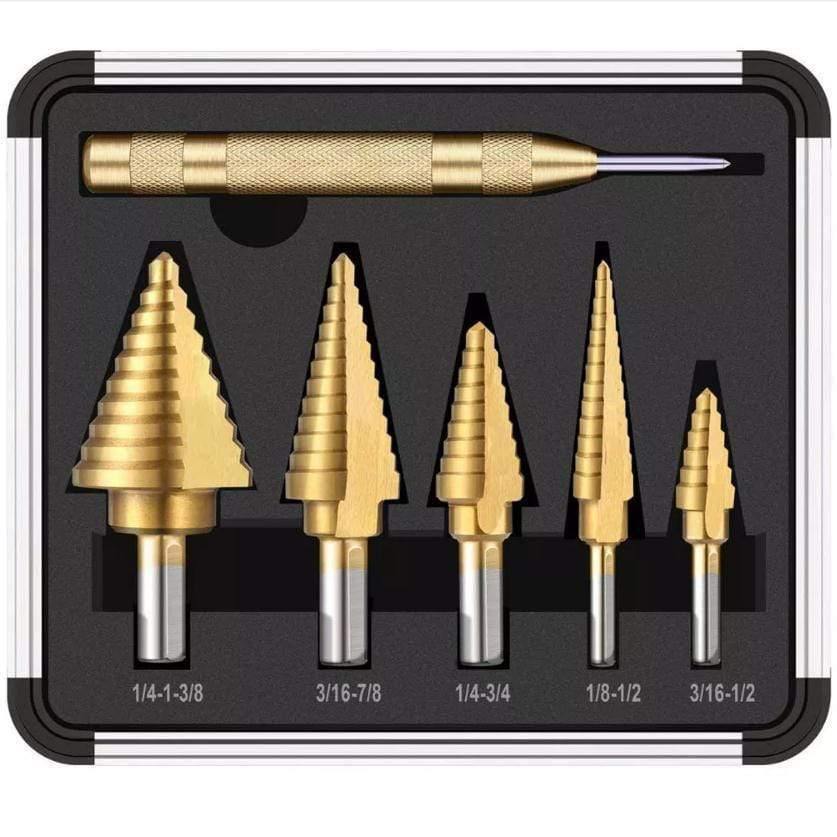 Multi-sizes HSS steel titanium step drill bits 3-12/4-12/4-20/4-32mm step cone cutting tools steel wood metal drilling