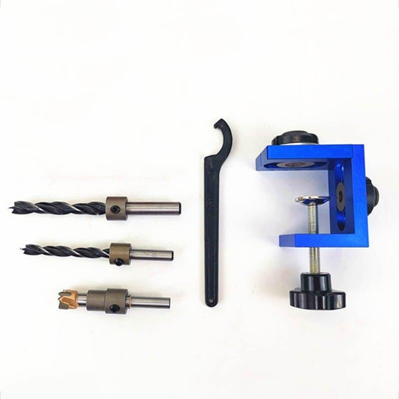 Pocket Hole Jig Kit Doweling Jig Wood Vertical Drilling Removable Locator for Furniture Connecting Hole Cutter Carpentry Tools