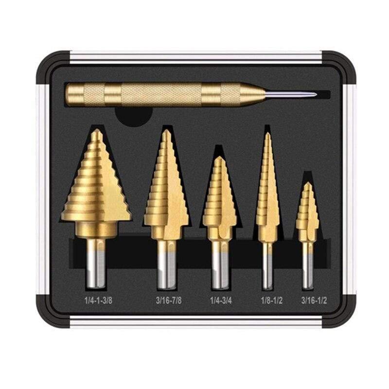 Multi-sizes HSS steel titanium step drill bits 3-12/4-12/4-20/4-32mm step cone cutting tools steel wood metal drilling