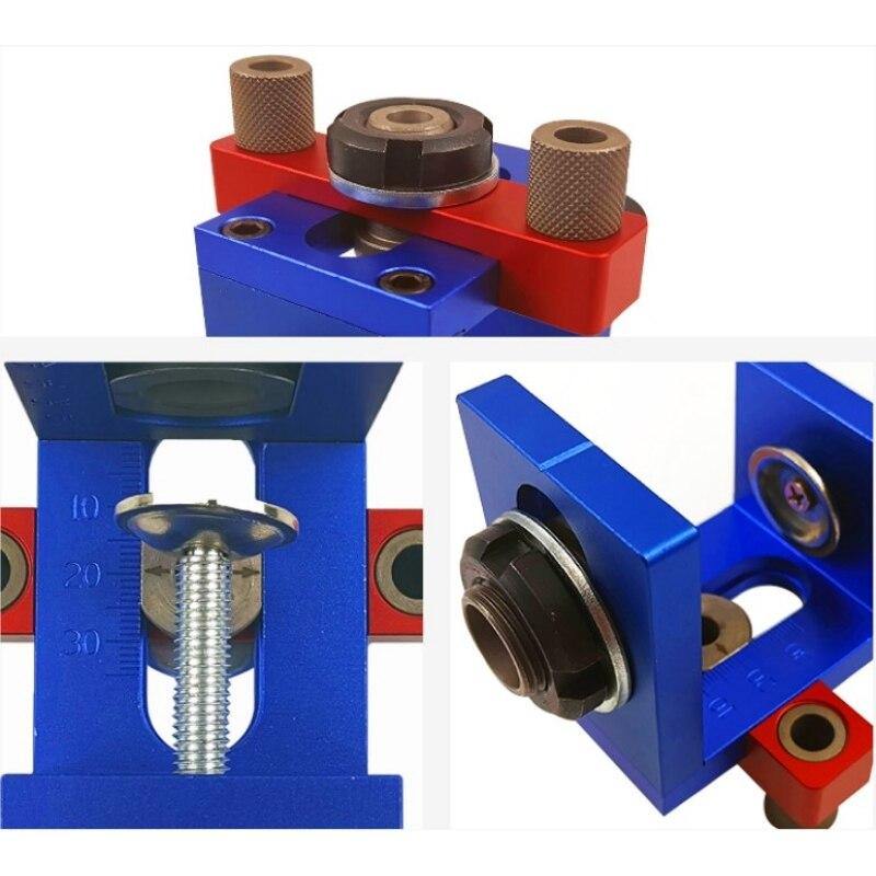 Pocket Hole Jig Kit Doweling Jig Wood Vertical Drilling Removable Locator for Furniture Connecting Hole Cutter Carpentry Tools
